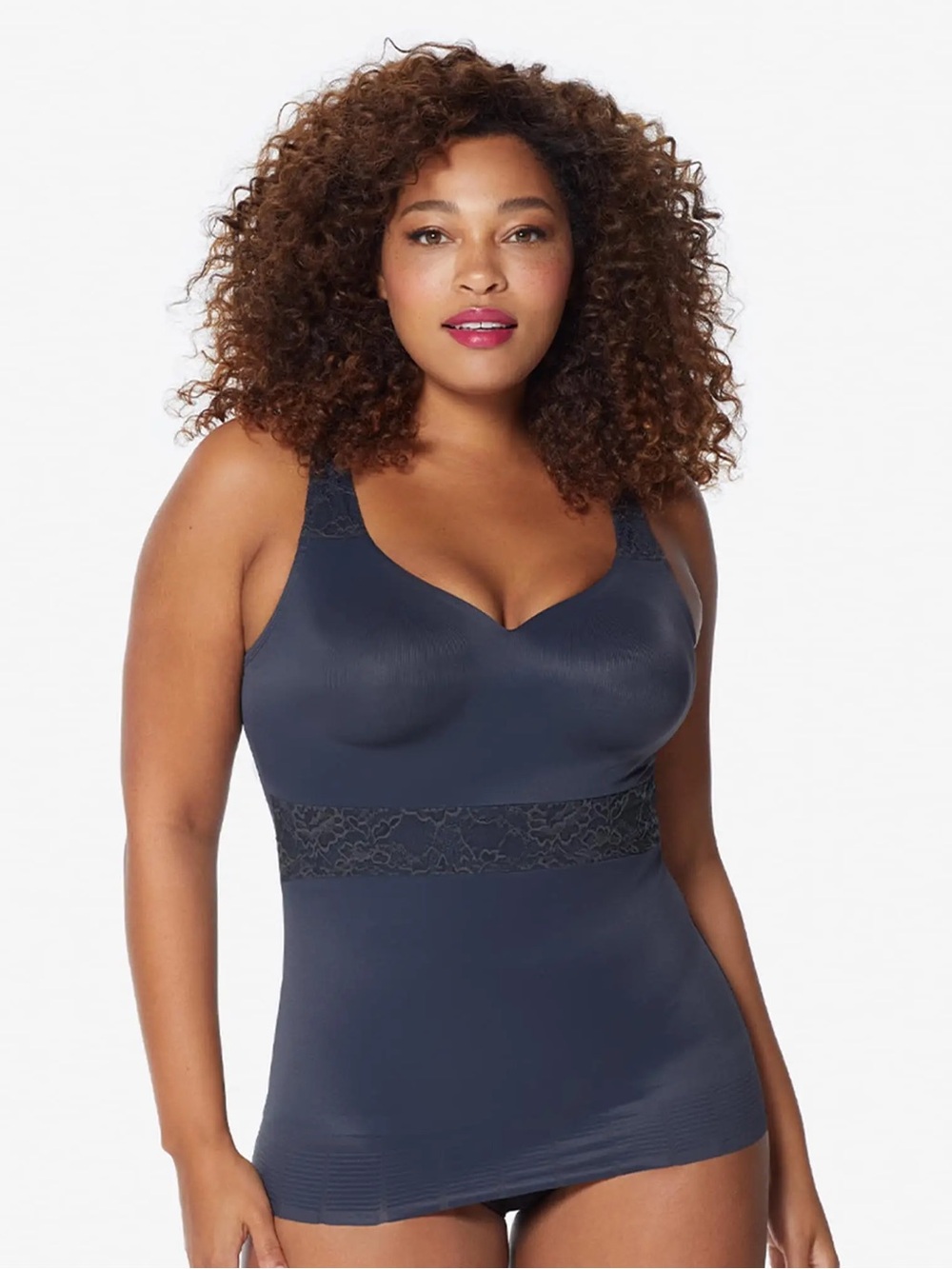 Ruby Ribbon Empress Cami 48 Slate Gray Shapewear Wireless Bra Replacement 1833